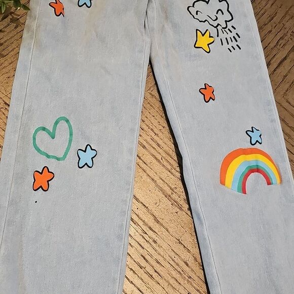 Gogo Star Graphic Jeans Size 6 Never Worn - Picture 3 of 12